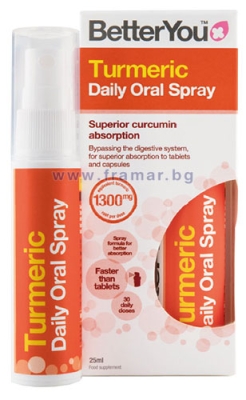 Better You Turmeric Daily Oral Spray 25 ml / Бетър Ю Интра Орален спрей с Куркума 25 мл.