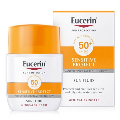 Eucerin Sun Protection Sensitive Protect Sun Fluid Mattifying SPF 50+ 50 ml / Еуцерин Слънцезащитен матиращ флуид за лице с много висока защита SPF 50+ 50 мл.