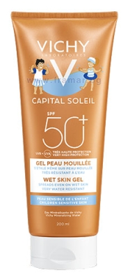 ВИШИ СОЛЕЙ УЕТ СКИН СЛЪНЦЕЗАЩИТЕН ГЕЛ ЗА ДЕЦА СЪС SPF 50+ 200 мл