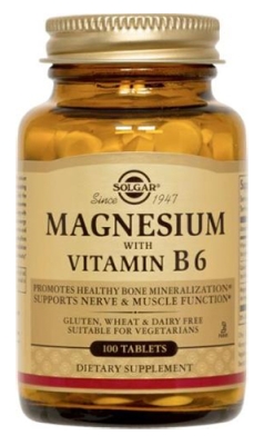 Magnesium + Vitamin B6 100 tablets Solgar / Магнезий + Витамин Б6 100 таблетки Солгар