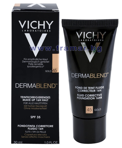 Vichy Dermablend Foundation Fluide 45 Gold 30 ml. / Виши Дермабленд ...