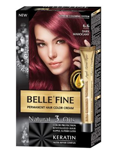 Belle'fine hair color cream 6.6 dark mahogany / Бел Файн боя за коса 6. ...