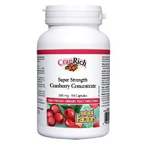 Cranrich cranberry 500 mg. 90 capsules Natural factors / Кранрич - червена боровинка 500 мг. 90 капсули Натурал факторс