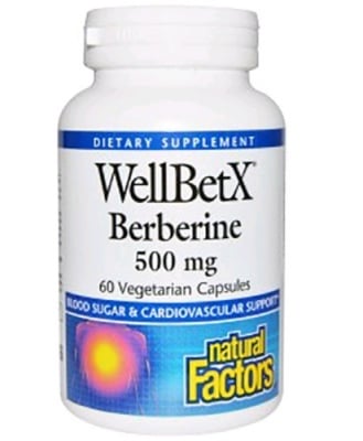 Well Bet X Berberine 500 mg. 60 capsules Natural Factors / Берберин 500 мг. 60 капсули Натурал Факторс