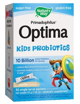Primadophilus Optima Kids 172 mg. 30 sachets Nature's Way / Примадофилус Оптима пробиотик за деца (10 млрд. активни пробиотици) 172 мг. 30 сашета Nature's Way