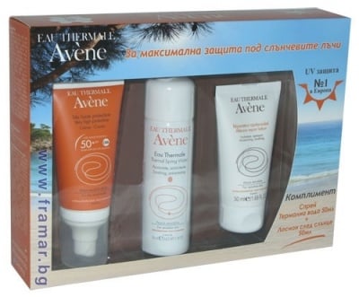 АВЕН КОМПЛЕКТ КРЕМ SPF 50+ ТЕРМАЛНА ВОДА 50 мл + ЛОСИОН ЗА СЛЕД СЛЪНЦЕ 50 мл