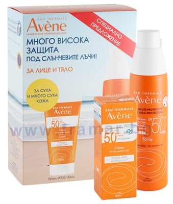 АВЕН КОМПЛЕКТ КРЕМ SPF50+ 50 мл + СПРЕЙ SPF50+ 200 мл