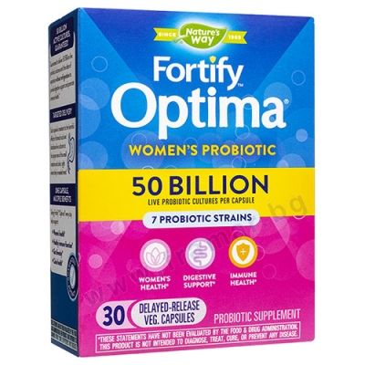 ФОРТИФАЙ ОПТИМА ПРОБИОТИК ЗА ЖЕНИ 50 МЛРД. АКТИВНИ ПРОБИОТИЦИ 7 ЩАМА капсули * 30 NATURE'S WAY