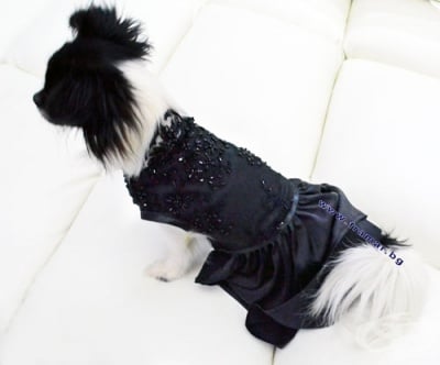ЧИКИТА ДЪЛГА ЛУКСОЗНА РОКЛЯ ЗА КУЧЕ BLACK LACE