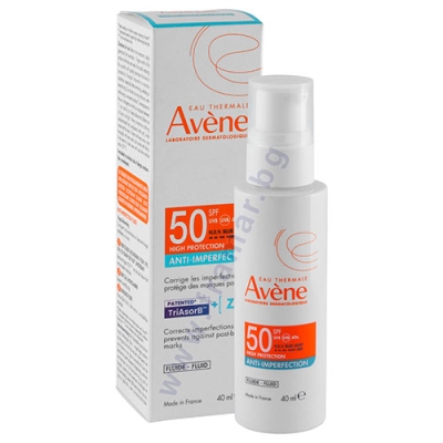 АВЕН СЛЪНЦЕЗАЩИТЕН ФЛУИД ПРИ НЕСЪВЪРШЕНСТВА SPF50 40 мл