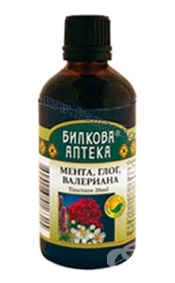 БИЛКОВА АПТЕКА ТИНКТУРА МЕНТА, ГЛОГ И ВАЛЕРИАНА 50 мл