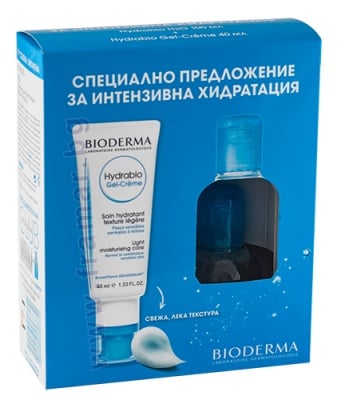 БИОДЕРМА ХИДРАБИО КОМПЛЕКТ МИЦЕЛАРНА ВОДА 100 мл. + ГЕЛ-КРЕМ ЗА НОРМАЛНА ДО КОМБИНИРАНА КОЖА 40 мл