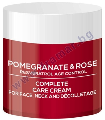 БИОФРЕШ VIA NATURAL POMEGRANATE & ROSE КРЕМ ЗА ЦЯЛОСТНА ГРИЖА ЗА ЛИЦЕ, ШИЯ И ДЕКОЛТЕ 200 мл