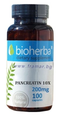 БИОХЕРБА ПАНКРЕАТИН 10X капсули 200 мг * 100