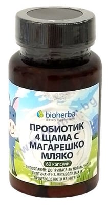 БИОХЕРБА ПРОБИОТИК 4 ЩАМА С МАГАРЕШКО МЛЯКО + РИБОФЛАВИН капсули * 60