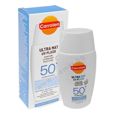 КАРОТЕН УЛТРАМАТИРАЩ СЛЪНЦЕЗАЩИТЕН UV ФЛУИД ЗА ЛИЦЕ SPF50+ 40 мл