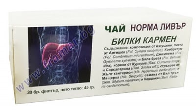 ЧАЙ ФИЛТЪР ЧЕРЕН ДРОБ * 30 НОРМА ЛИВЪР