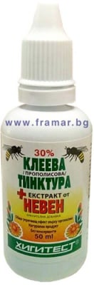 КЛЕЕВА ТИНКТУРА 30% + ЕКСТРАКТ ОТ НЕВЕН 50 мл.