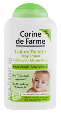КОРИН БЕБЕ ПОЧИСТВАЩ И ОВЛАЖНЯВАЩ ЛОСИОН ЗА ТЯЛО 250 мл.
