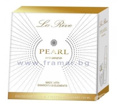 ЛА РИВ ДАМСКИ КОМПЛЕКТ PEARL SWAROVSKI - ПАРФЮМНА ВОДА 75 мл + ДЕЗОДОРАНТ 150 мл
