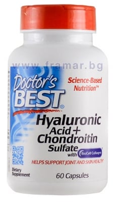 ДОКТОР'С БЕСТ ХИАЛУРОНОВА КИСЕЛИНА + ХОНДРОИТИН СУЛФАТ С БИОСЕЛ КОЛАГЕН капсули * 60