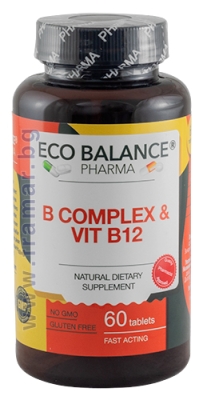 ЕКО БАЛАНС ВИТАМИН B КОМПЛЕКС + ВИТАМИН B12 таблетки * 60