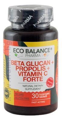 ЕКО БАЛАНС БЕТА ГЛЮКАН + ПРОПОЛИС + ВИТАМИН C таблетки * 30