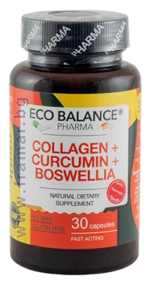 ЕКО БАЛАНС КОЛАГЕН + КУРКУМИН + БОСВЕЛИЯ капсули * 30