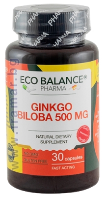 ЕКО БАЛАНС ГИНКО БИЛОБА 500 мг капсули * 30