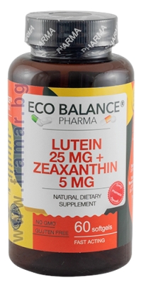 ЕКО БАЛАНС ЛУТЕИН 25 мг + ЗЕАКСАНТИН 5 мг капсули * 60