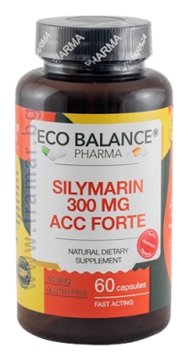 ЕКО БАЛАНС СИЛИМАРИН 300 мг + АЦЦ ФОРТЕ капсули * 60