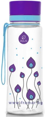 ЕКО БУТИЛКА EQUA ЛИЛАВИ ЛИСТА 600 мл