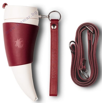 ЧАША ЗА КАФЕ EQUA КОЗИ РОГ С ЕСТЕСТВЕНА КОЖА МАРСАЛА 350 мл