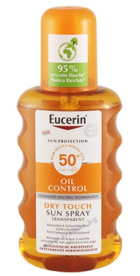 ЕУЦЕРИН OIL CONTROL DRY TOUCH ПРОЗРАЧЕН СЛЪНЦЕЗАЩИТЕН СПРЕЙ SPF 50+ 200 мл