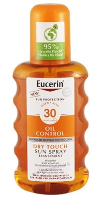 ЕУЦЕРИН OIL CONTROL DRY TOUCH ПРОЗРАЧЕН СЛЪНЦЕЗАЩИТЕН СПРЕЙ SPF 30 200 мл