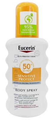 ЕУЦЕРИН СЕНСИТИВ ПРОТЕКТ СЛЪНЦЕЗАЩИТЕН СПРЕЙ ЗА ТЯЛО SPF50+ 200 мл