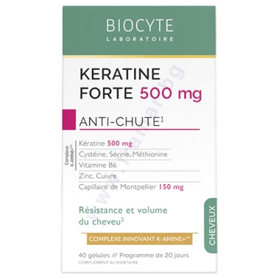 КЕРАТИН ФОРТЕ + ВИТАМИН B6 + ЦИНК капсули * 40 BIOCYTE
