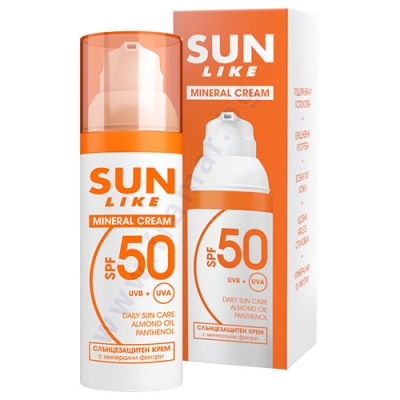СЪН ЛАЙК СЛЪНЦЕЗАЩИТЕН МИНЕРАЛЕН КРЕМ ЗА ЛИЦЕ SPF50 50 мл