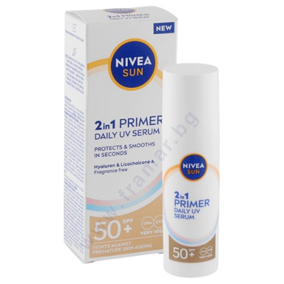 НИВЕА СЪН ПРАЙМЪР ЗА ЛИЦЕ 2 в 1 СЪС СЕРУМ SPF50+ 30 мл