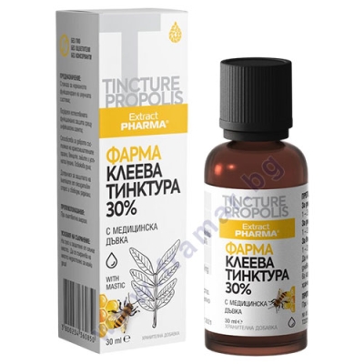 ФАРМА КЛЕЕВА ТИНКТУРА 30% С МЕДИЦИНСКА ДЪВКА 30 мл ЕКСТРАКТФАРМА
