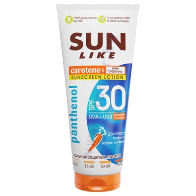 СЪН ЛАЙК СЛЪНЦЕЗАЩИТЕН ЛОСИОН КАРОТЕН + ПАНТЕНОЛ SPF30 150 мл