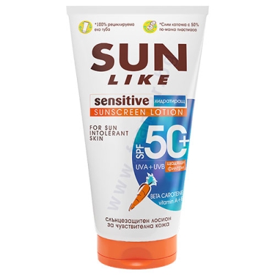 СЪН ЛАЙК СЕНЗИТИВ СЛЪНЦЕЗАЩИТЕН ЛОСИОН ЗА ЧУВСТВИТЕЛНА КОЖА SPF50+ 125 мл