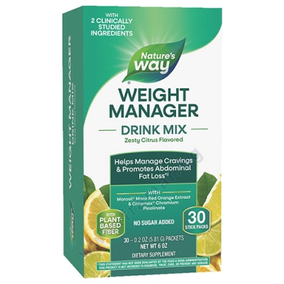 УЕЙТ МЕНИДЖЪР ДРИНК МИКС С ВКУС НА ЦИТРУСОВИ ПЛОДОВЕ саше * 30 NATURE'S WAY