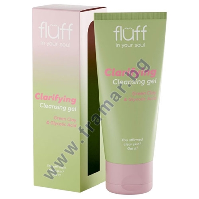 ПОЧИСТВАЩ ГЕЛ ЗА ЛИЦЕ СЪС ЗЕЛЕНА ГЛИНА И ГЛИКОЛОВА КИСЕЛИНА 100 мл FLUFF