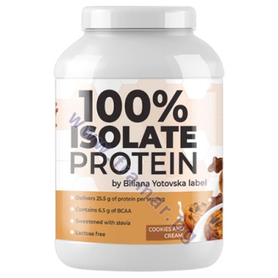 ПРОТЕИН ИЗОЛАТ 100% вкус БИСКВИТИ И СМЕТАНА 810 г BILIANA YOTOVSKA LABEL