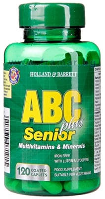 МУЛТИВИТАМИНИ И МИНЕРАЛИ ABC SENIOR PLUS ЗА ВЪЗРАСТНИ таблетки * 120 HOLLAND & BARRETT