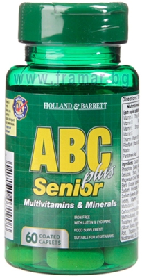 МУЛТИВИТАМИНИ И МИНЕРАЛИ ABC SENIOR PLUS ЗА ВЪЗРАСТНИ каплети * 60 HOLLAND & BARRETT