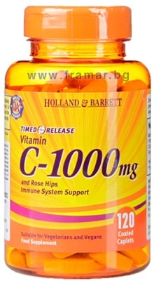 ВИТАМИН C таблетки с удължено освобождаване 1000 мг * 120 HOLLAND & BARRETT