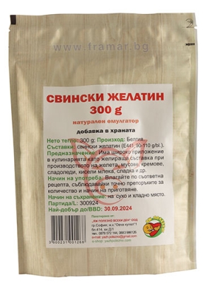 СВИНСКИ ЖЕЛАТИН НА ПРАХ 300 г ЯЖ ПОЛЕЗНО