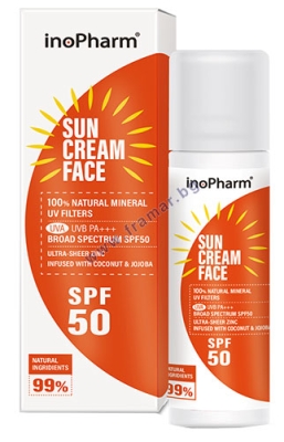 ИНОФАРМ СЪН СЛЪНЦЕЗАЩИТЕН КРЕМ ЗА ЛИЦЕ SPF50 35 г